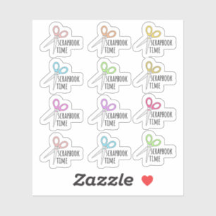Scrapbook Time Scissors Erinnerung Bujo Planer Aufkleber