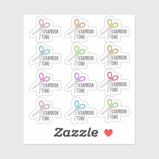Scrapbook Time Scissors Erinnerung Bujo Planer Aufkleber (Blatt)
