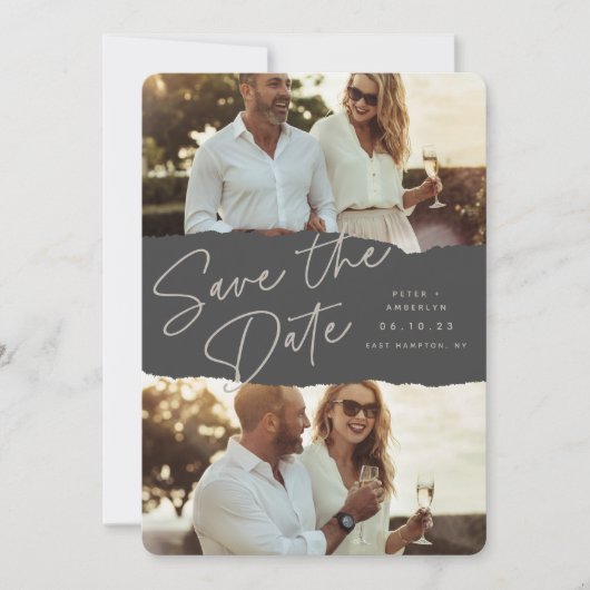 Scrapbook | Zwei Fotos Save The Date (Vorderseite)