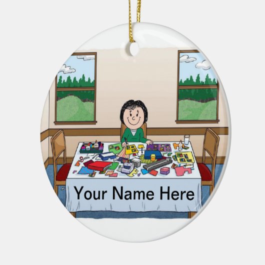 Scrapbooker - Frau Keramik Ornament (Links)