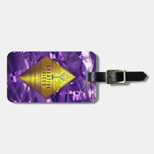 Scrapbooker Lila Foil Design "Creative Juices" Gepäckanhänger (Vorderseite horizontal)