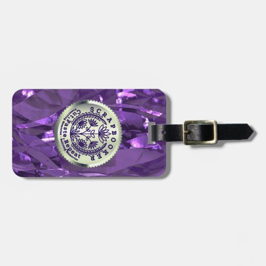 Scrapbooker Silver Medallion ’Cut Past Repeat’ Gepäckanhänger (Vorderseite horizontal)