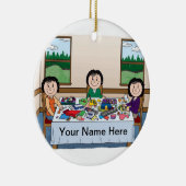 Scrapbooking- 3 Frauen Keramikornament (Rechts)