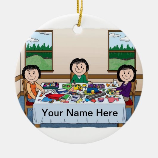 Scrapbooking- 3 Frauen Keramikornament (Vorne)