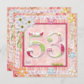 Scrapbooking 53. Geburtstag Einladung (Vorne/Hinten)