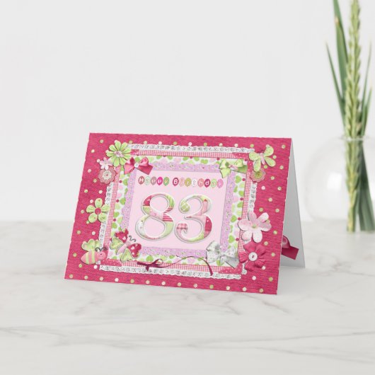 Scrapbooking 83. Geburtstag Karte (Vorderseite)