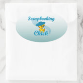 Scrapbooking Chick #3 Ovaler Aufkleber (Tasche)
