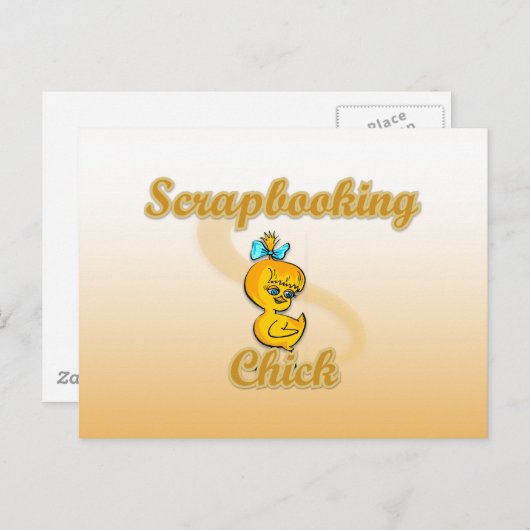 Scrapbooking Chick Postkarte (Vorne/Hinten)