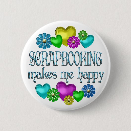 Scrapbooking Glück Button (Vorderseite)