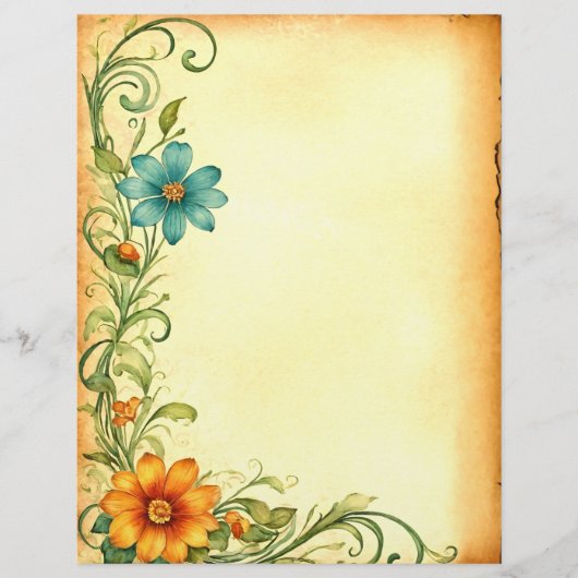 Scrapbooking Junkjournal Vintage Blumen Rahmen (Vorderseite)