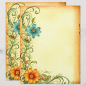 Scrapbooking Junkjournal Vintage Blumen Rahmen (Vorne/Hinten)