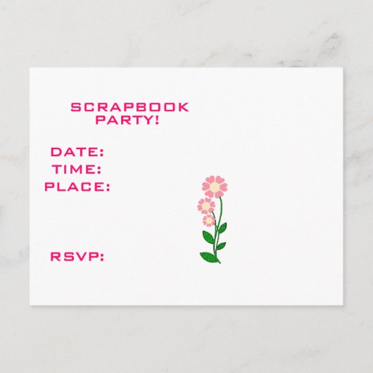 Scrapbooking-Party Einladung (Rückseite)