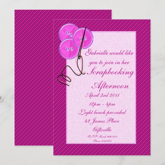 Scrapbooking/Party Einladung des Handwerks (Vorne/Hinten)