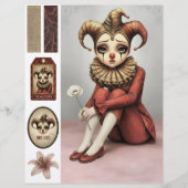 Scrapbooking Sheet whimsical gothic illustration Briefbogen (Vorderseite)