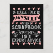 Scrapbooking Spaß Funny Book Crafting Hobby Postkarte (Vorderseite)