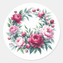 Scrapbooking Sticker Wasserfarbenpeonieren Wreath