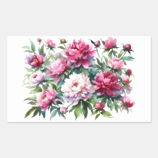 Scrapbooking Sticker Wasserfarbenpeonys (Vorderseite)