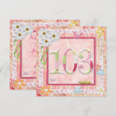 Scrapbooking zum 103. Geburtstag Einladung (Vorne/Hinten)