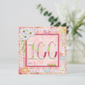 Scrapbooking zum 105. Geburtstag Einladung (Stehend Vorderseite)