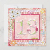 Scrapbooking zum 13. Geburtstag Einladung (Vorderseite)