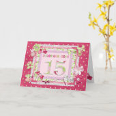 Scrapbooking zum 15. Geburtstag Karte (Gelbe Blume)