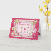 Scrapbooking zum 16. Geburtstag Karte (Gelbe Blume)