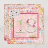 Scrapbooking zum 18. Geburtstag Einladung (Vorne/Hinten)