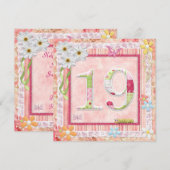 Scrapbooking zum 19. Geburtstag Einladung (Vorne/Hinten)
