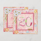 Scrapbooking zum 20. Geburtstag Einladung (Vorne/Hinten)