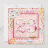 Scrapbooking zum 23. Geburtstag Einladung (Vorderseite)