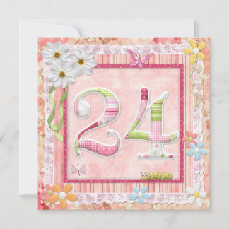Scrapbooking zum 24. Geburtstag Einladung