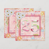 Scrapbooking zum 25. Geburtstag Einladung (Vorne/Hinten)