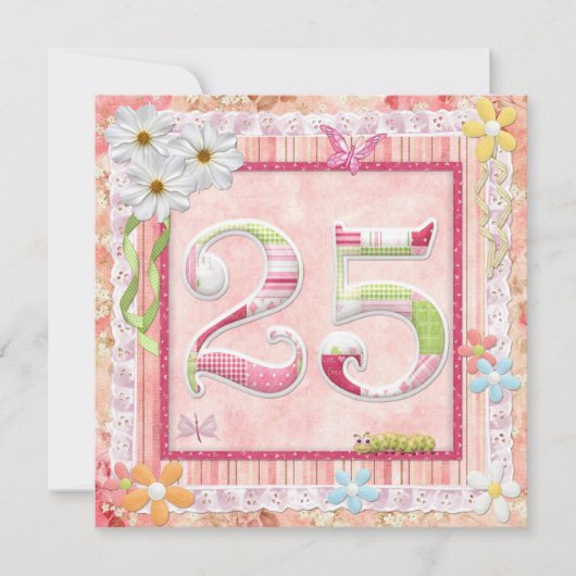 Scrapbooking zum 25. Geburtstag Einladung (Vorderseite)