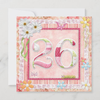 Scrapbooking zum 26. Geburtstag Einladung