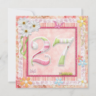 Scrapbooking zum 27. Geburtstag Einladung