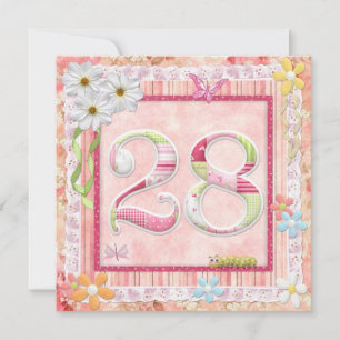 Scrapbooking zum 28. Geburtstag Einladung