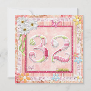 Scrapbooking zum 32. Geburtstag Einladung