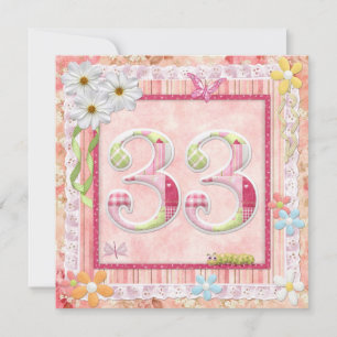 Scrapbooking zum 33. Geburtstag Einladung