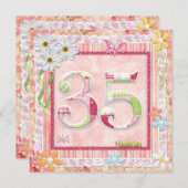 Scrapbooking zum 35. Geburtstag Einladung (Vorne/Hinten)
