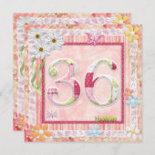 Scrapbooking zum 36. Geburtstag Einladung (Vorne/Hinten)