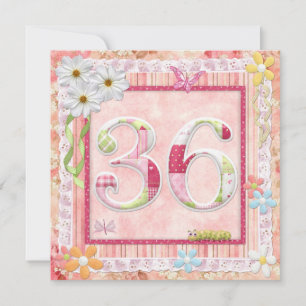 Scrapbooking zum 36. Geburtstag Einladung