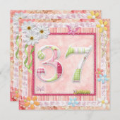 Scrapbooking zum 37. Geburtstag Einladung (Vorne/Hinten)