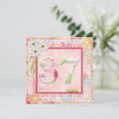 Scrapbooking zum 37. Geburtstag Einladung (Stehend Vorderseite)