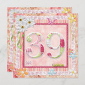 Scrapbooking zum 39. Geburtstag Einladung (Vorne/Hinten)