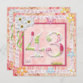Scrapbooking zum 43. Geburtstag Einladung (Vorne/Hinten)