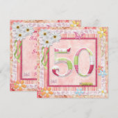 Scrapbooking zum 50. Geburtstag Einladung (Vorne/Hinten)