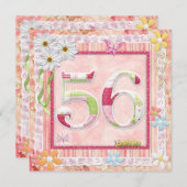 Scrapbooking zum 56. Geburtstag Einladung (Vorne/Hinten)