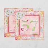 Scrapbooking zum 57. Geburtstag Einladung (Vorne/Hinten)