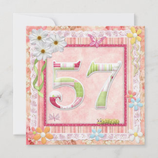 Scrapbooking zum 57. Geburtstag Einladung