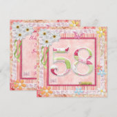 Scrapbooking zum 58. Geburtstag Einladung (Vorne/Hinten)